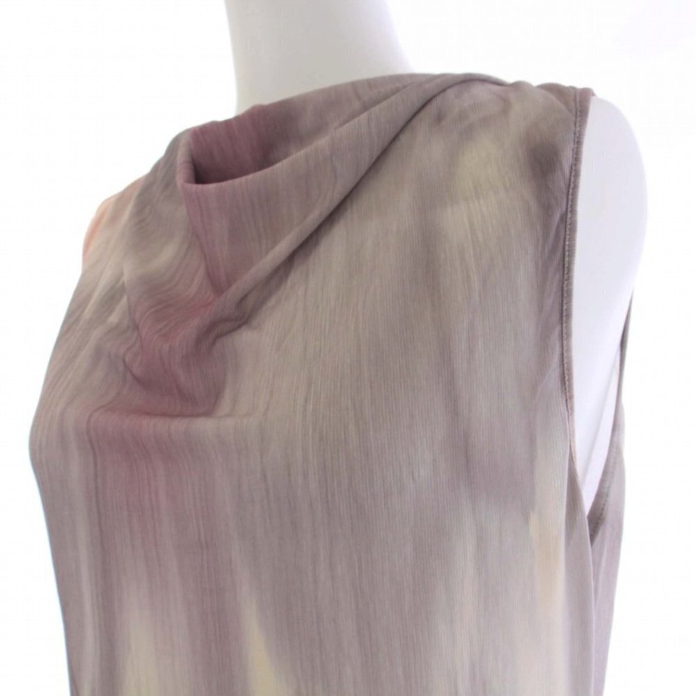 ZARA PRINTED TULLE DRESS LONG SLEEVELESS GRAY PURPLE 5644 021 052